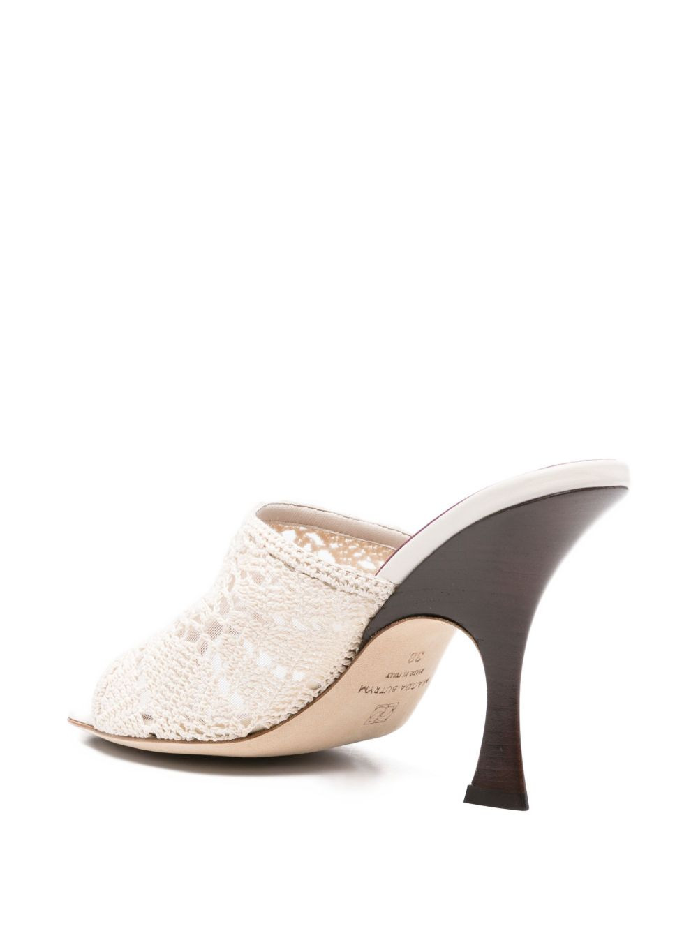 100mm crochet thong heeled sandals - 3