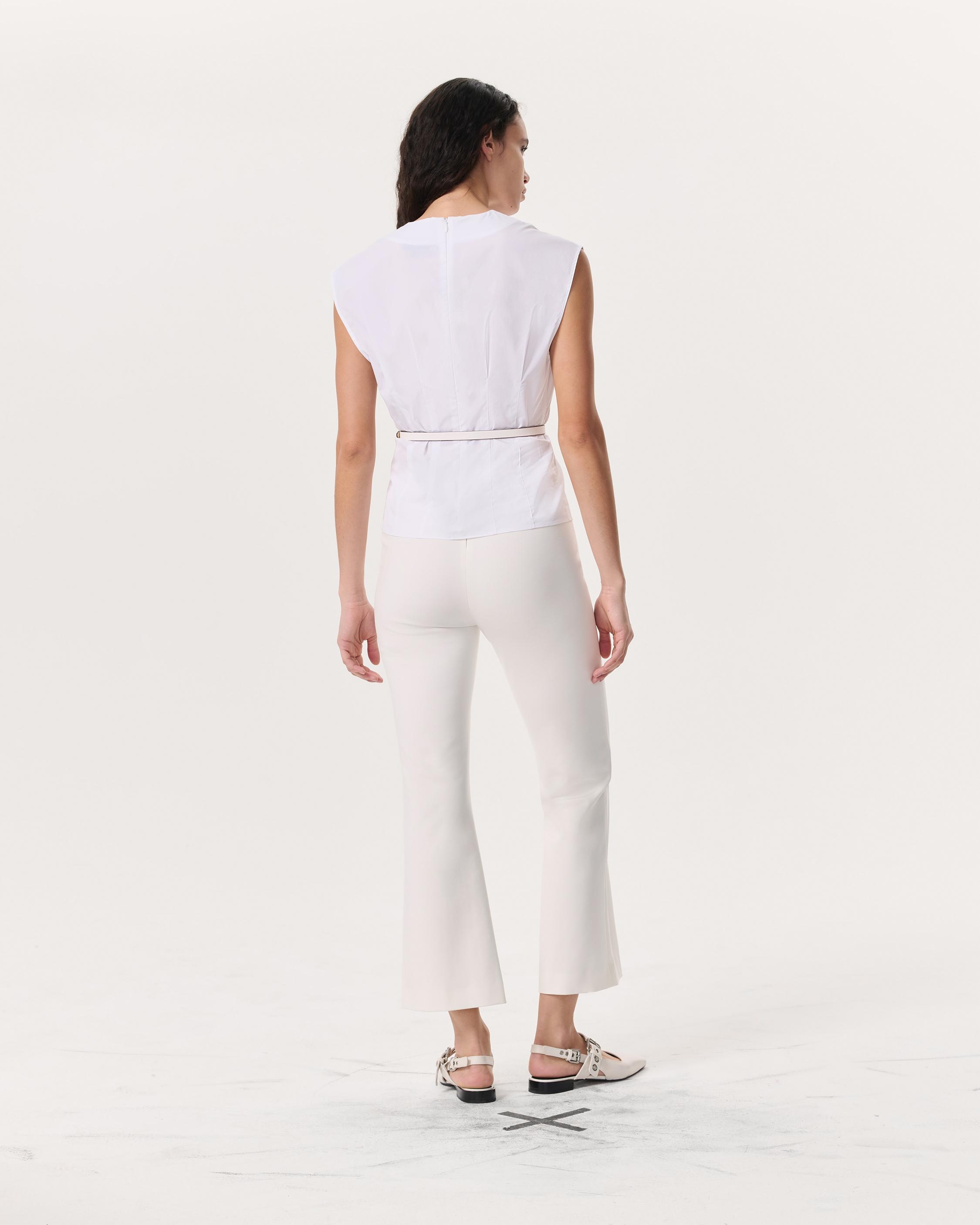 Ines V-Neck Cotton Poplin Top - 5