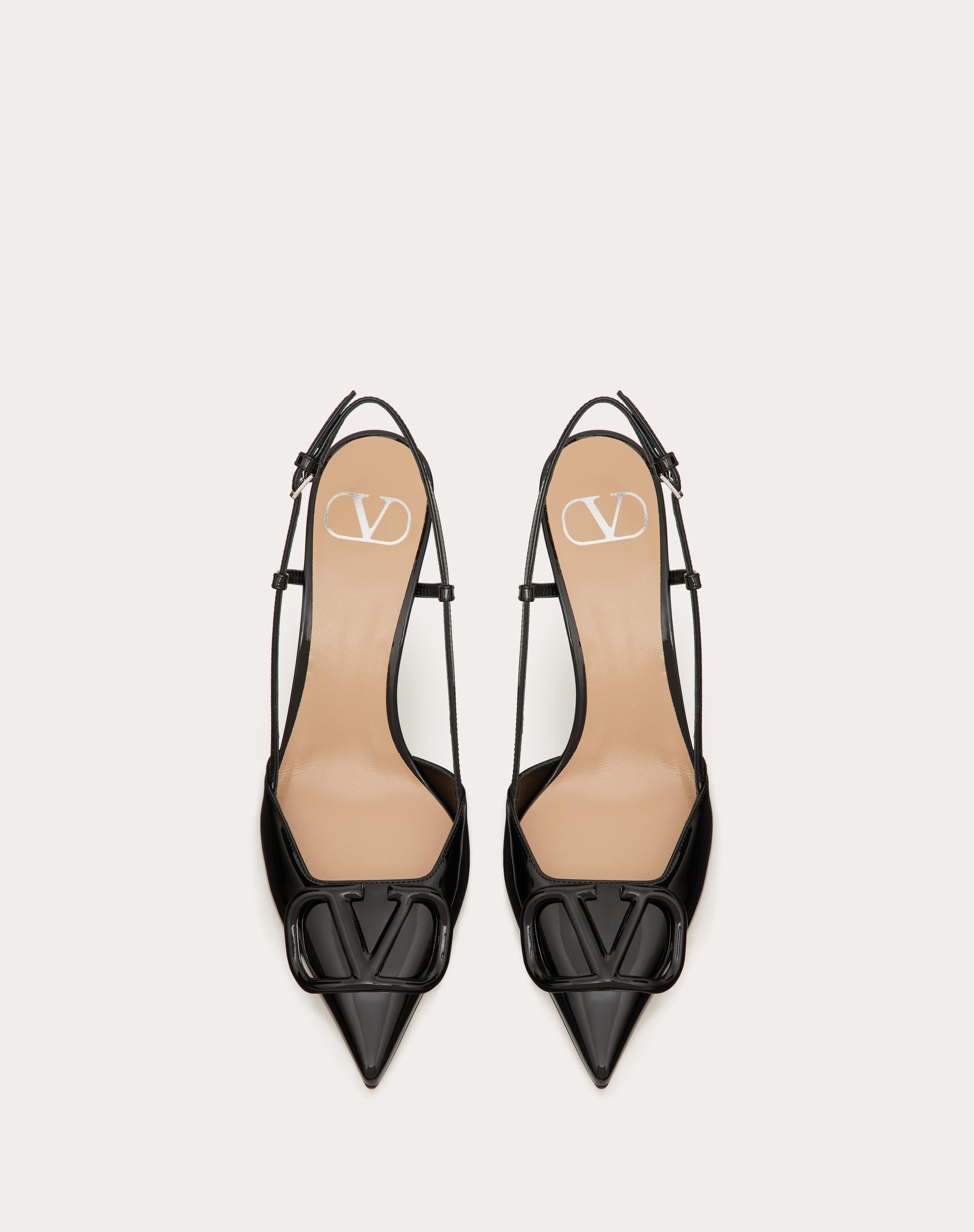 VLOGO SIGNATURE PATENT LEATHER SLINGBACK PUMP 80MM / 3.15 IN. - 4