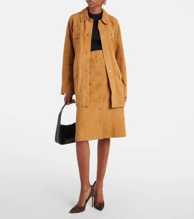 Yves Salomon High-rise leather midi skirt outlook
