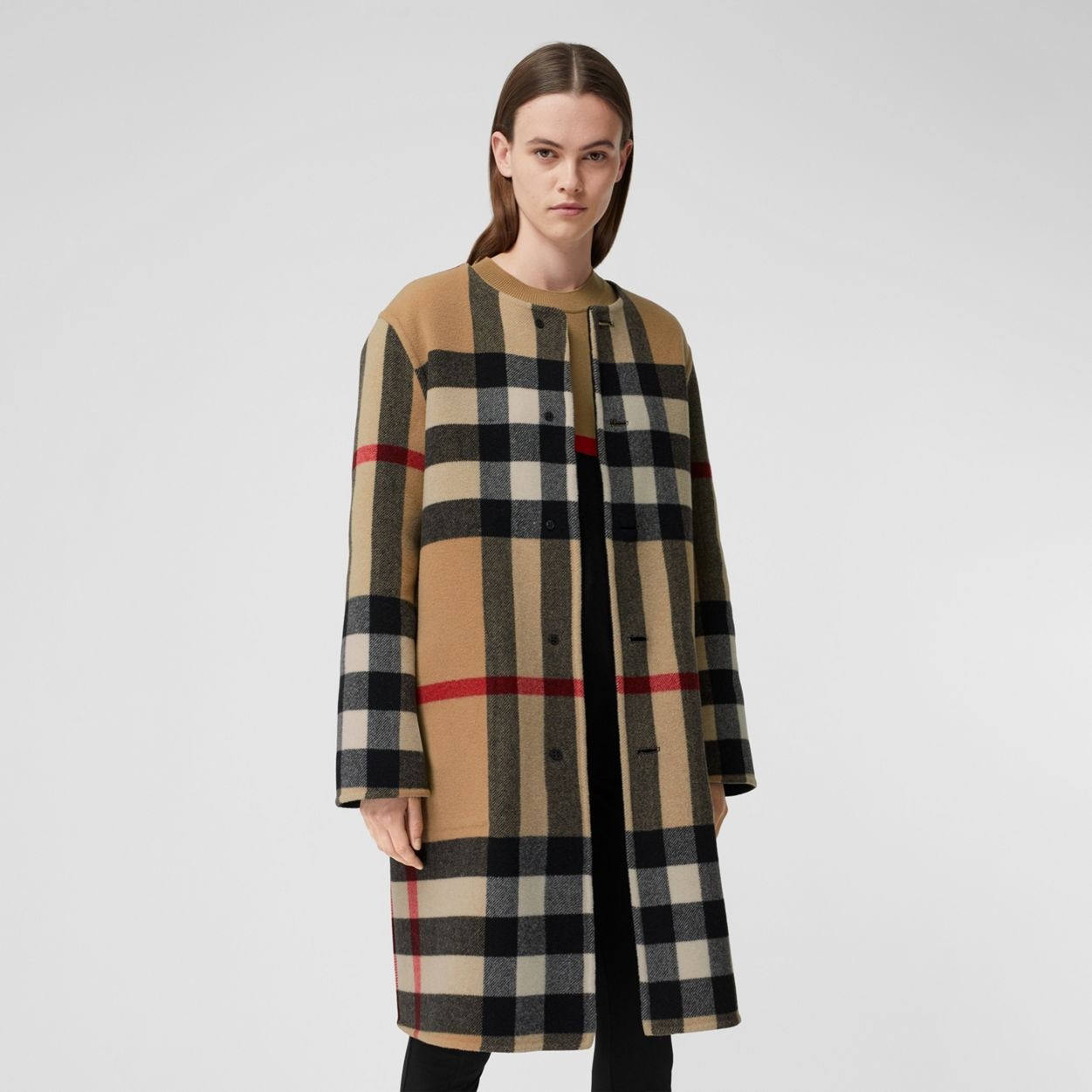 Reversible Check Technical Wool Coat - 8