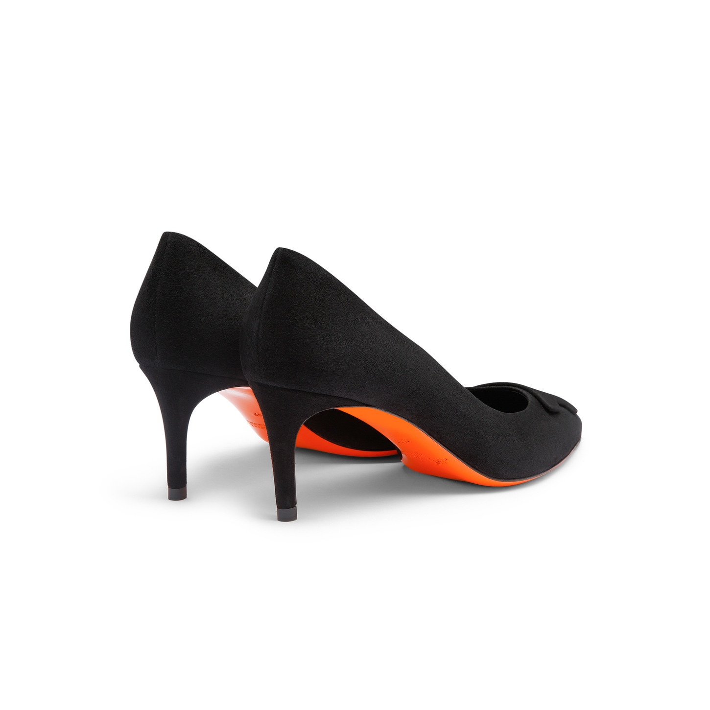 Women's black suede mid-heel Santoni Sibille pump - 3