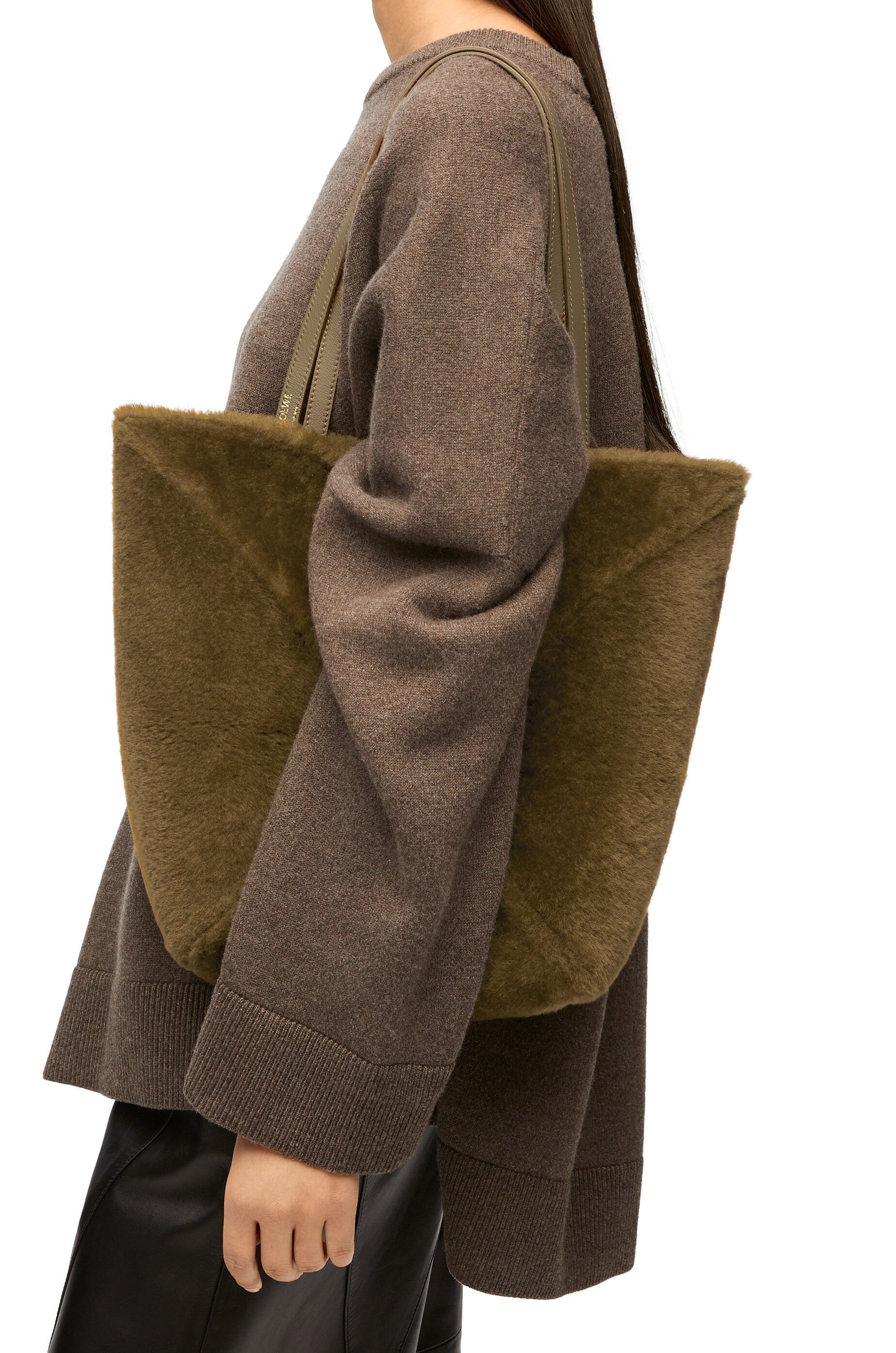 Puzzle Fold Tote in shearling - 3