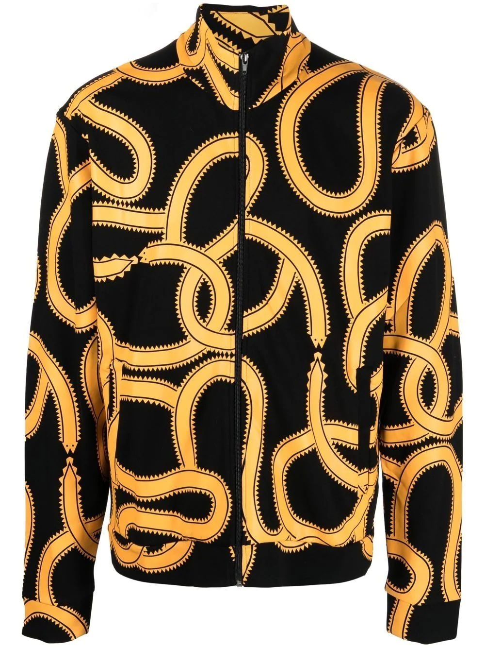 snake-print zip-up jacket - 1