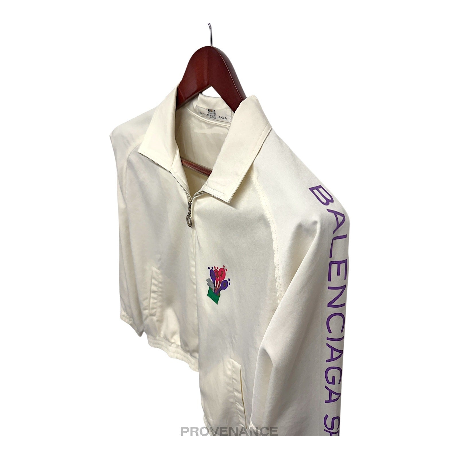 Balenciaga Sports Golf Logo Top Zip Jacket - White M - 8