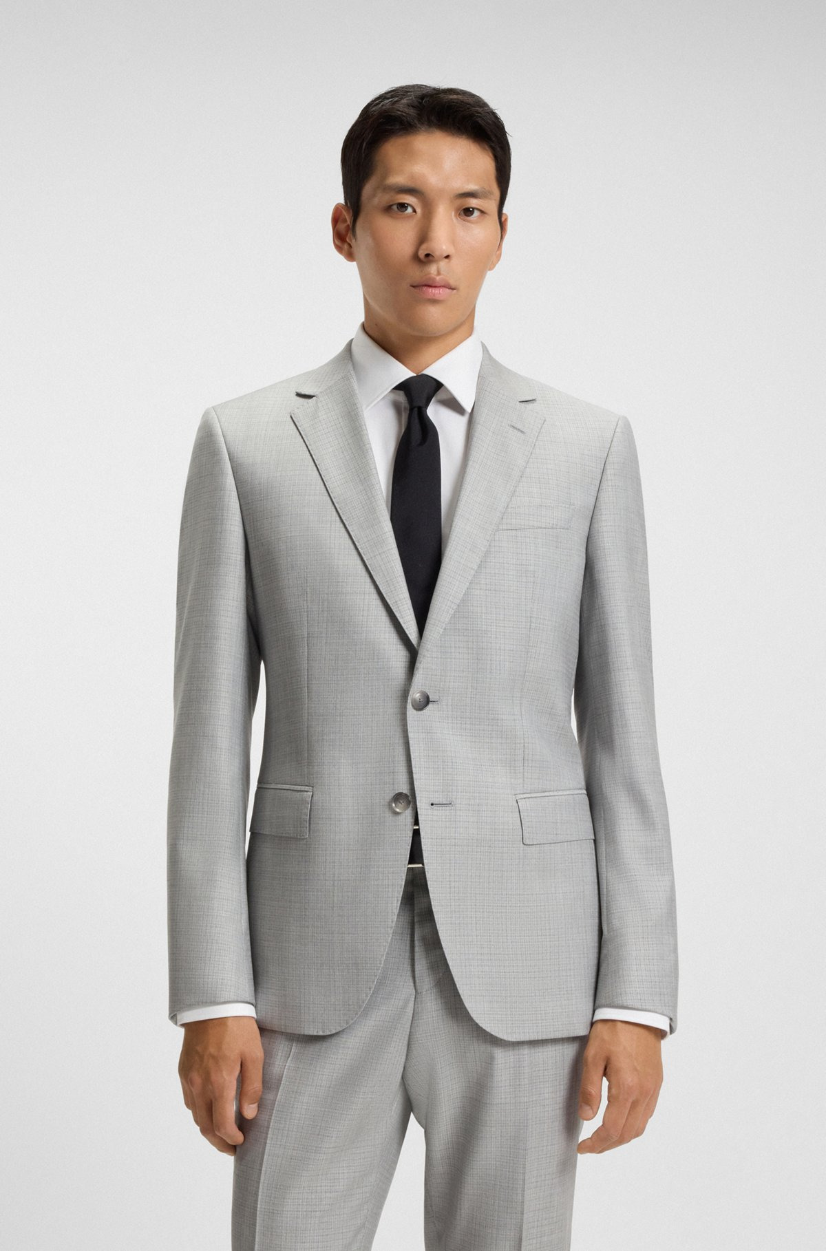 SLIM-FIT SUIT IN MICRO-PATTERNED VIRGIN WOOL - 2