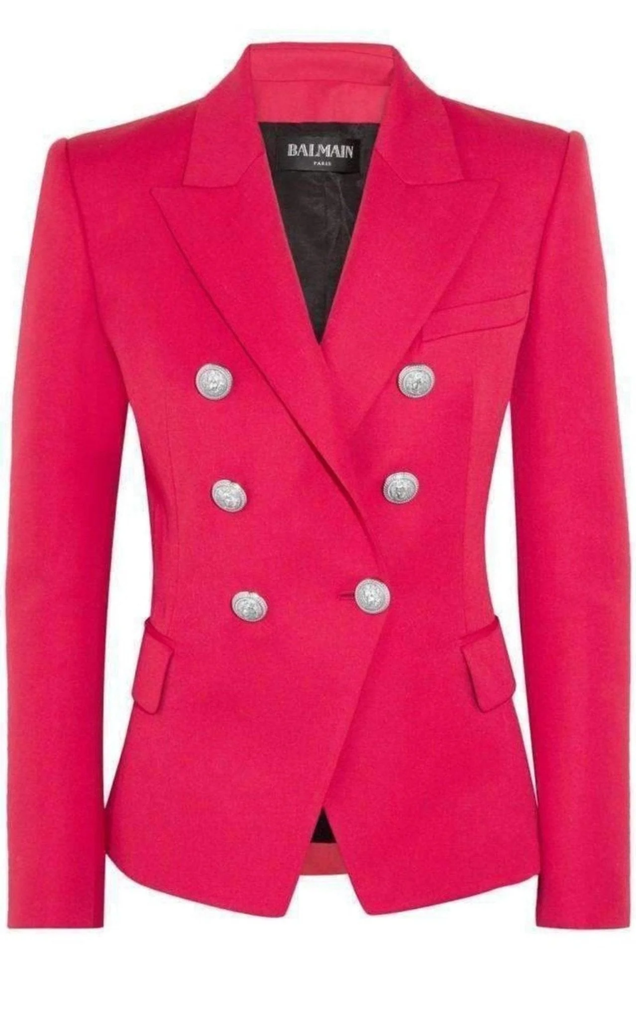 Double Breasted Red Wool Blazer - 1
