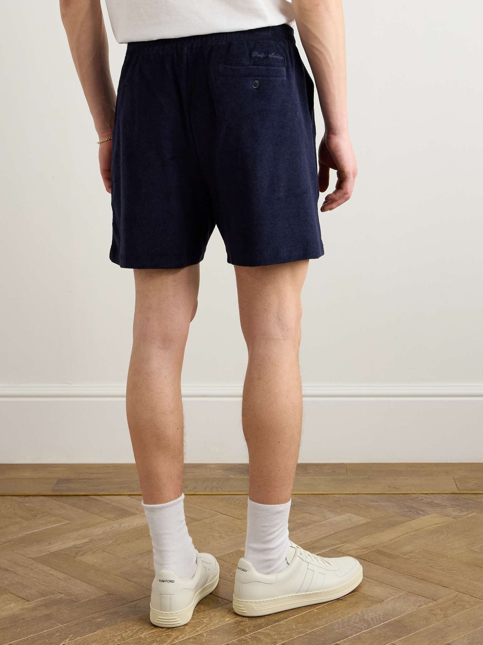 Riviera Straight-Leg Cotton and Modal-Blend Terry Drawstring Shorts - 4