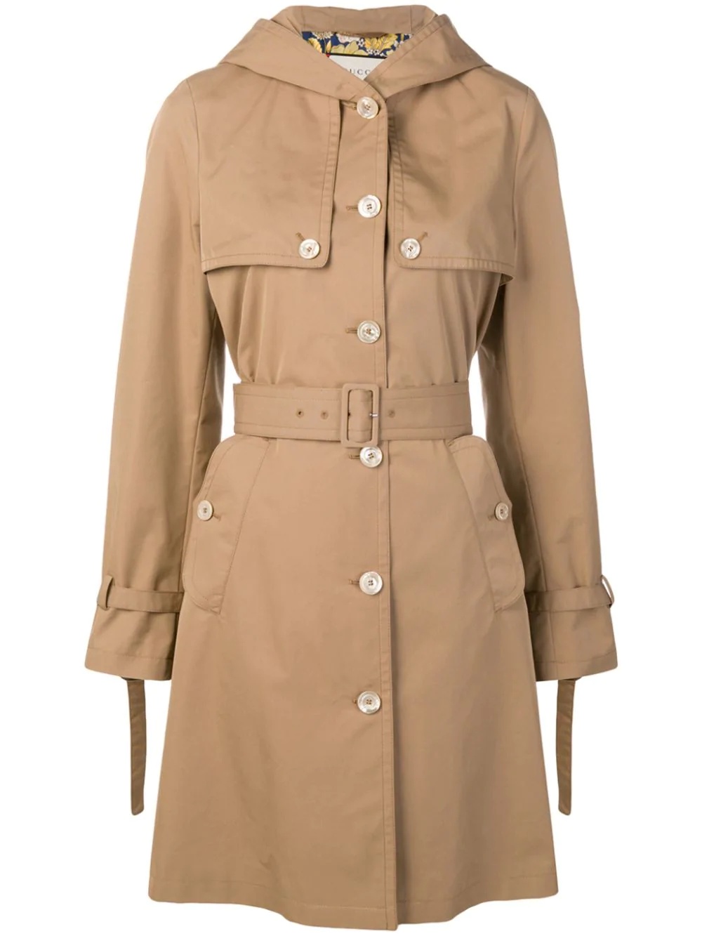 hooded trench coat - 1