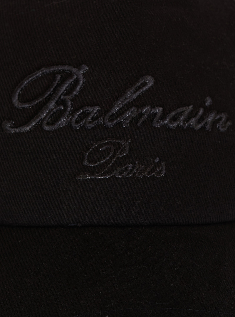 Cotton baseball cap with Balmain Signature embroidery 5
