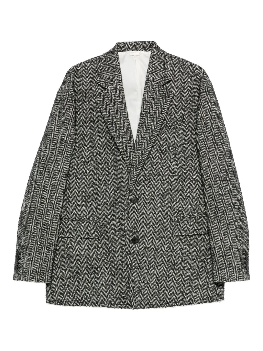 herringbone two-button blazer - 1
