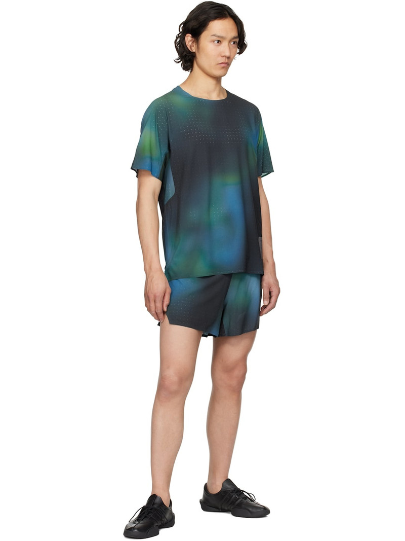 Y-3 Green Allover Print Running Short Sleeve T-shirt outlook