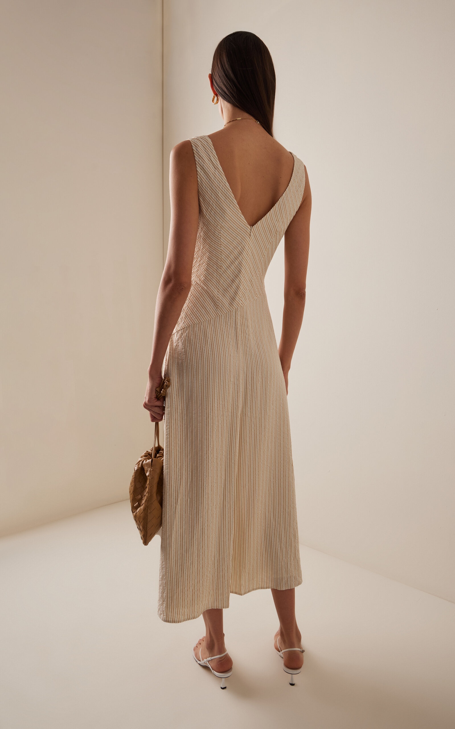 Evelyn Striped Midi Dress gold - 4