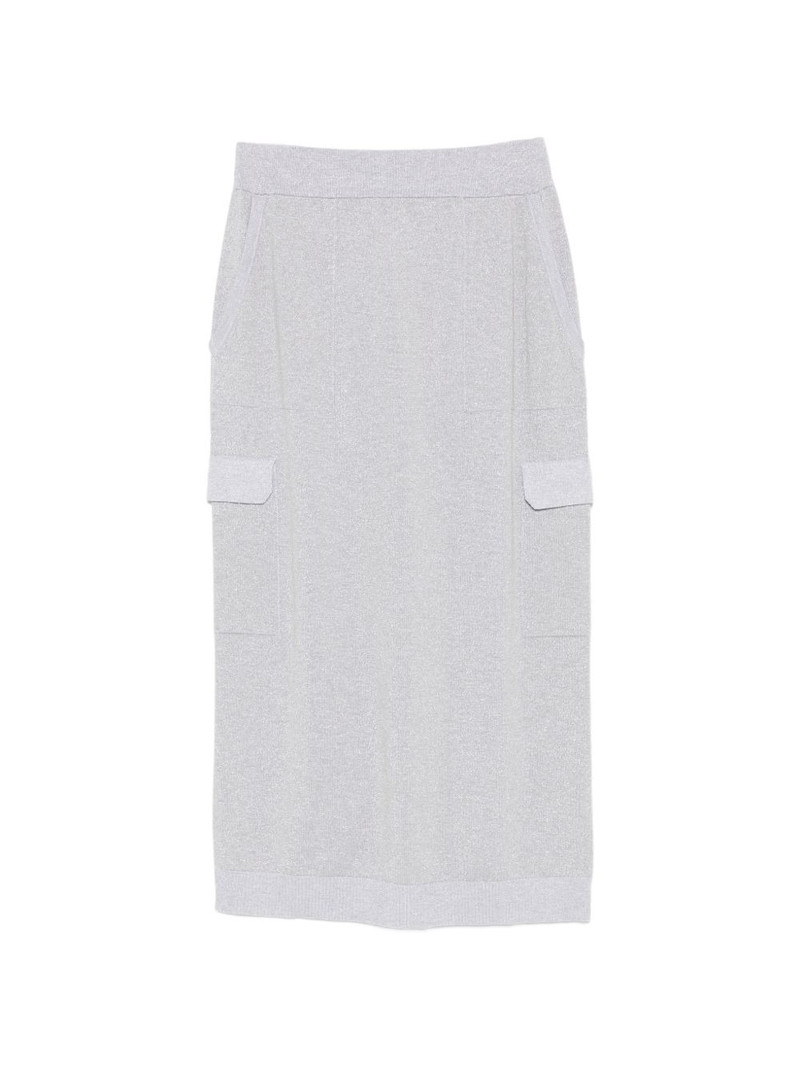 metallic-effect cargo-pocket midi skirt 1