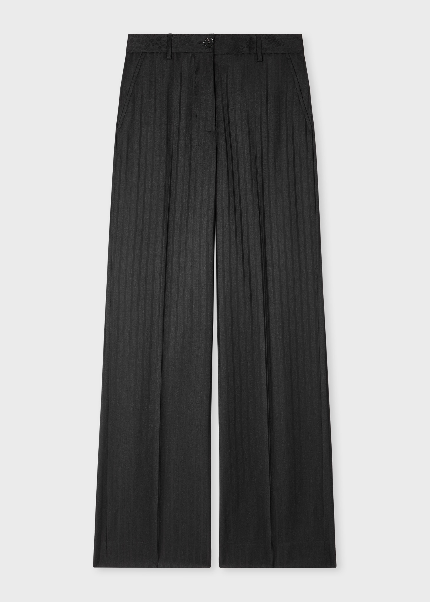 Women's Charcoal 'Leopard Jacquard' Wide-Leg Trousers - 1