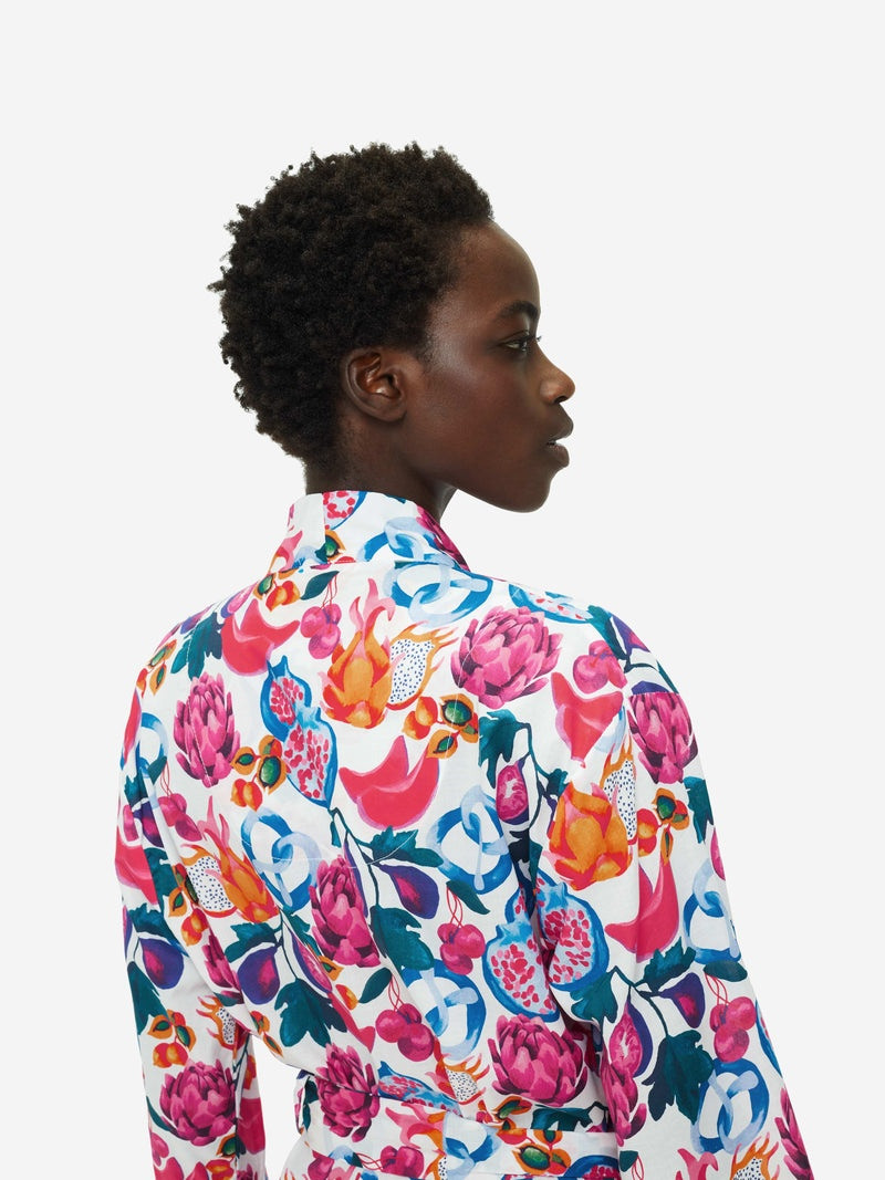 Women's Long Dressing Gown Ledbury 50 Cotton Batiste White 7