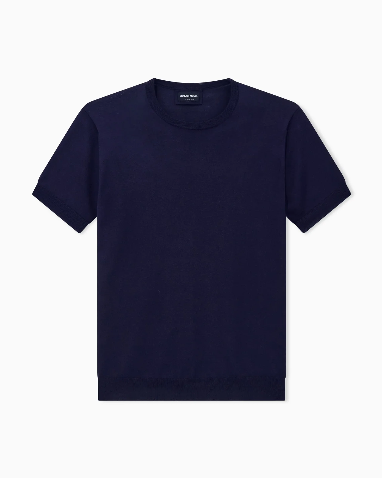 SLIM-FIT SWEATER IN PLAIN KNIT SILK AND COTTON - 1