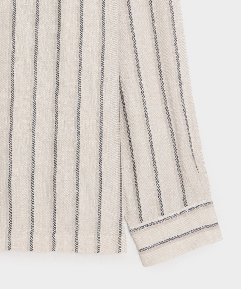 Striped Linen Popover Shirt 7