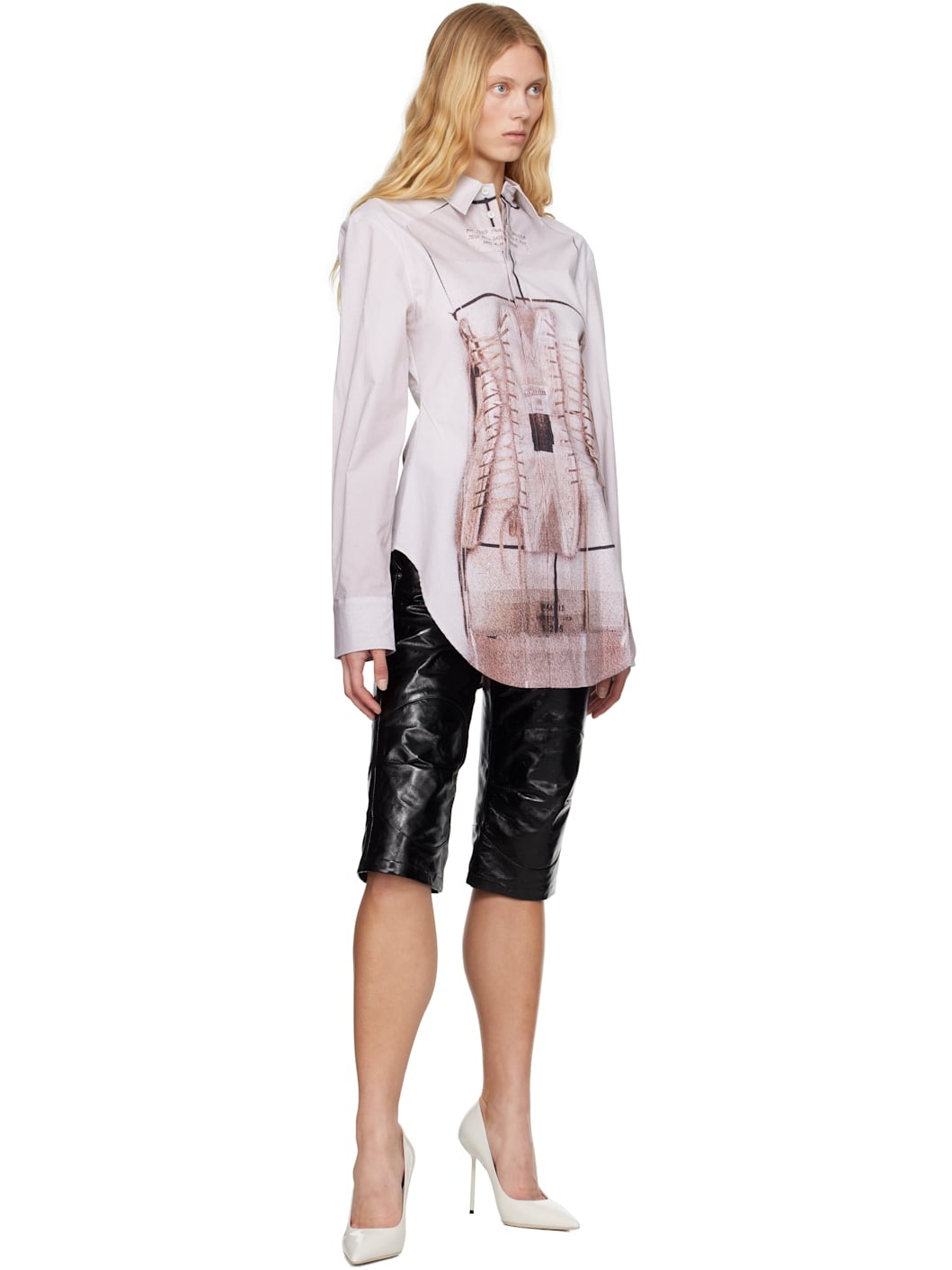 Pink 'The Trompe-L’Œil' Corset Shirt - 4