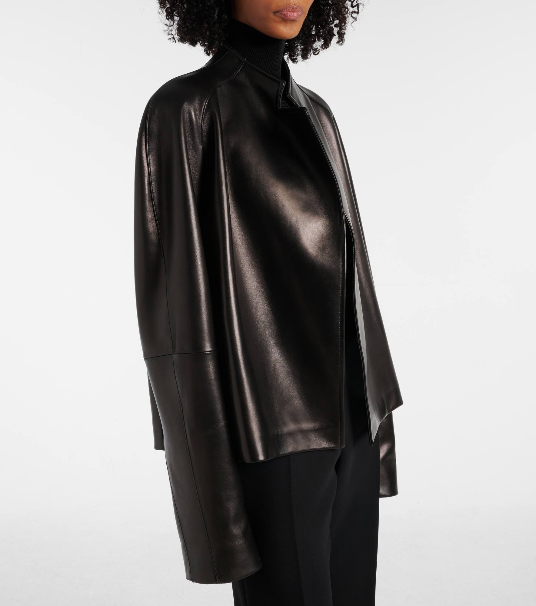 Edith belted leather jacket - 6