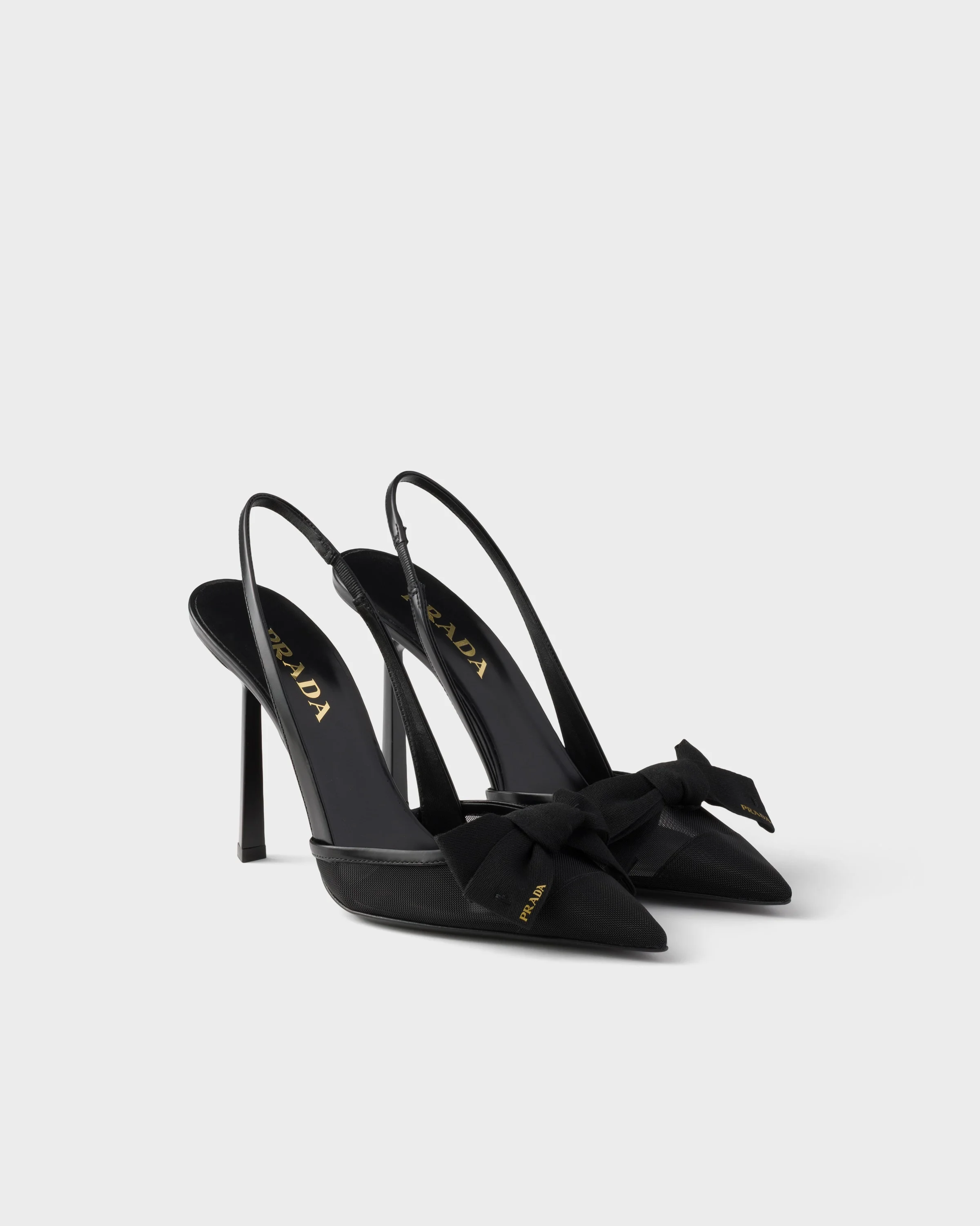Mesh fabric slingback pumps - 1