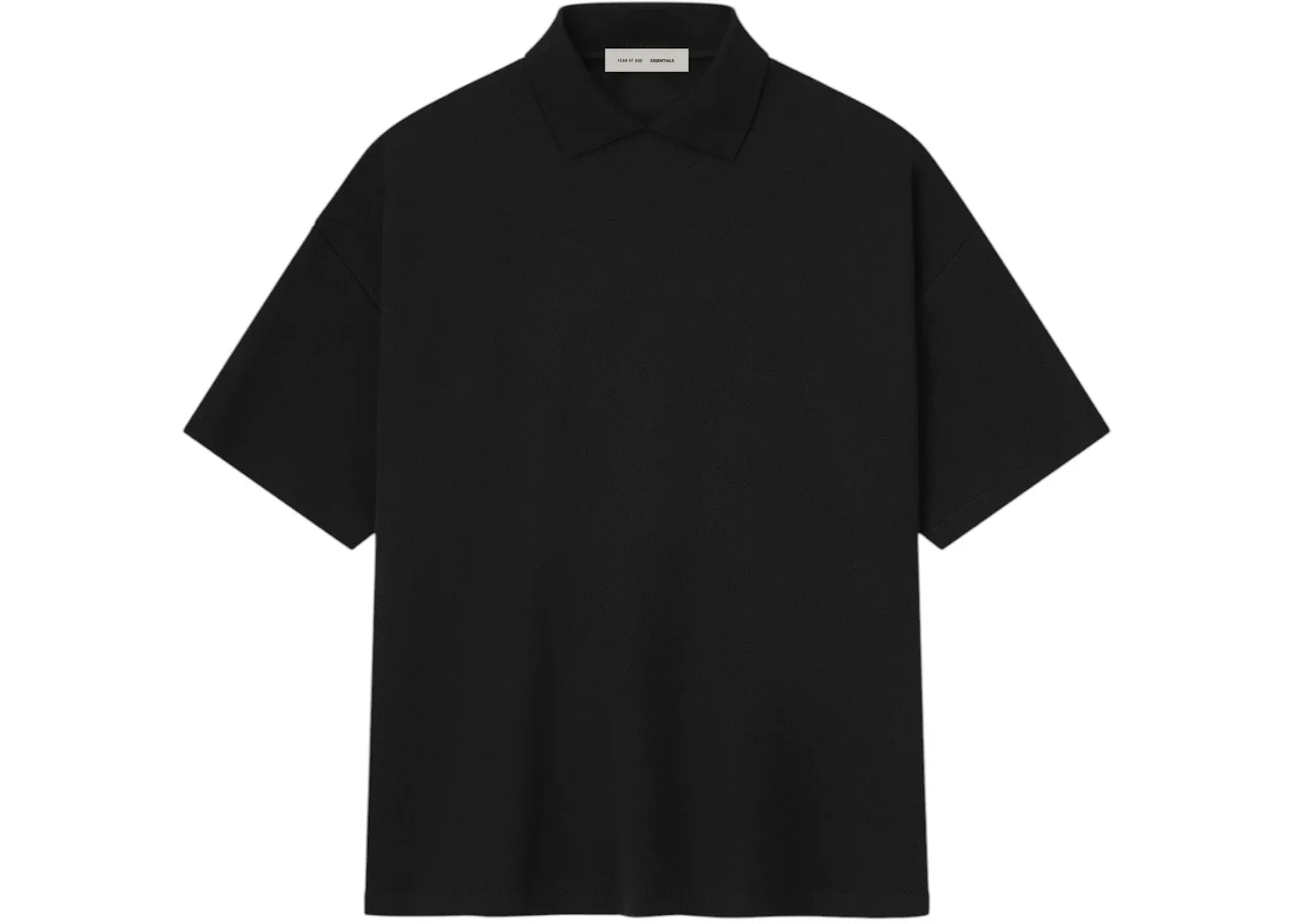 Fear of God Essentials Pique 90's Polo Sleeve Tee Jet Black - 1
