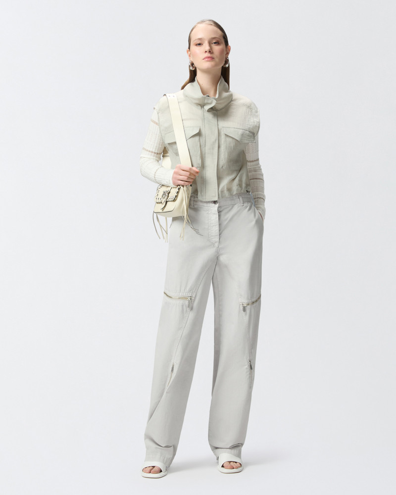 PINKO WIDE COTTON TROUSERS WITH ZIP outlook