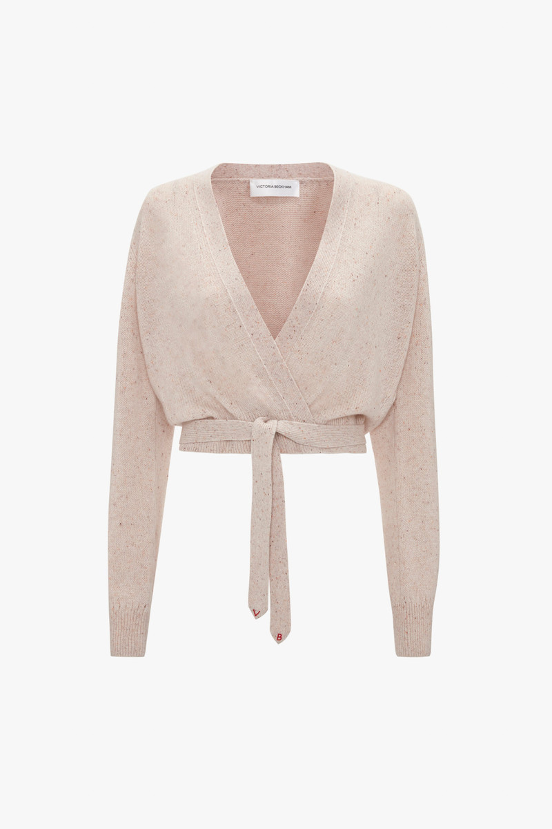 Wrap Front Cardigan In Nougat 1