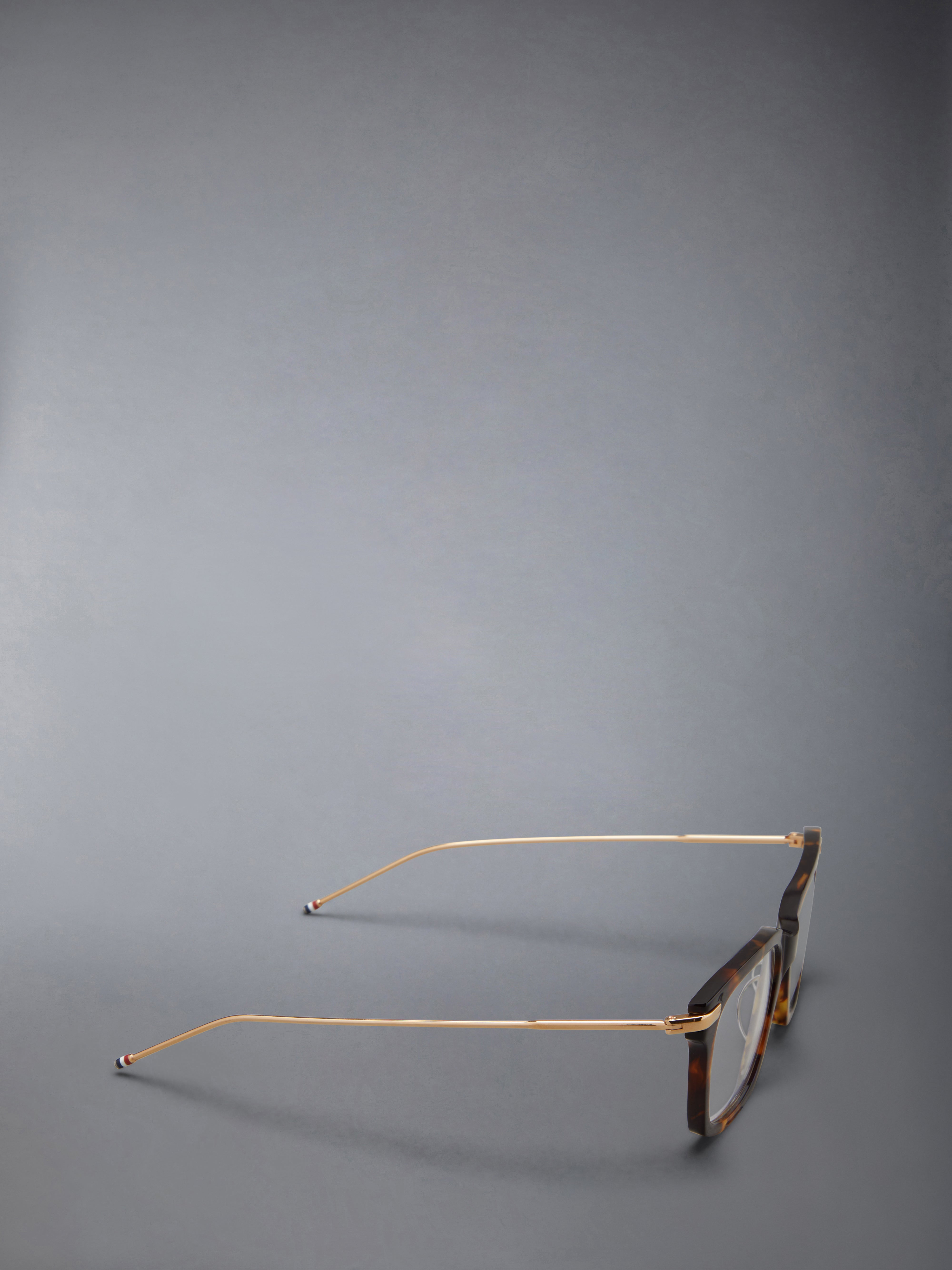 Tortoise Acetate And Titanium Rectangular Eyeglasses - 6