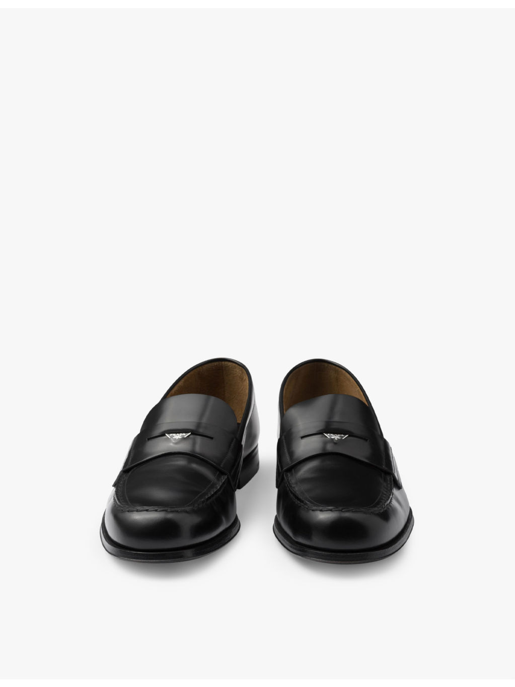 Logo-badge slip-on leather loafers - 6