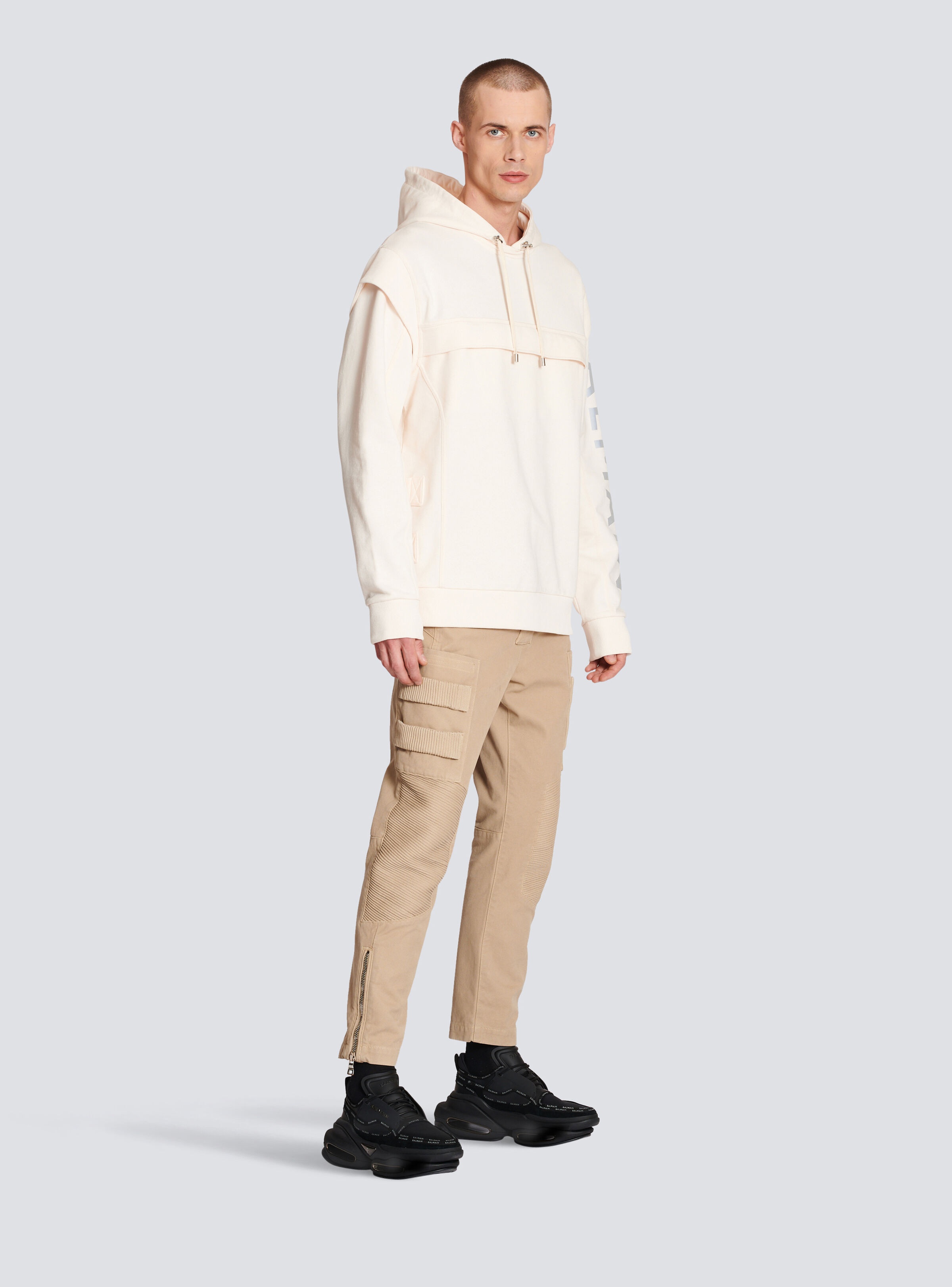 Cotton printed Balmain logo hoodie - 4