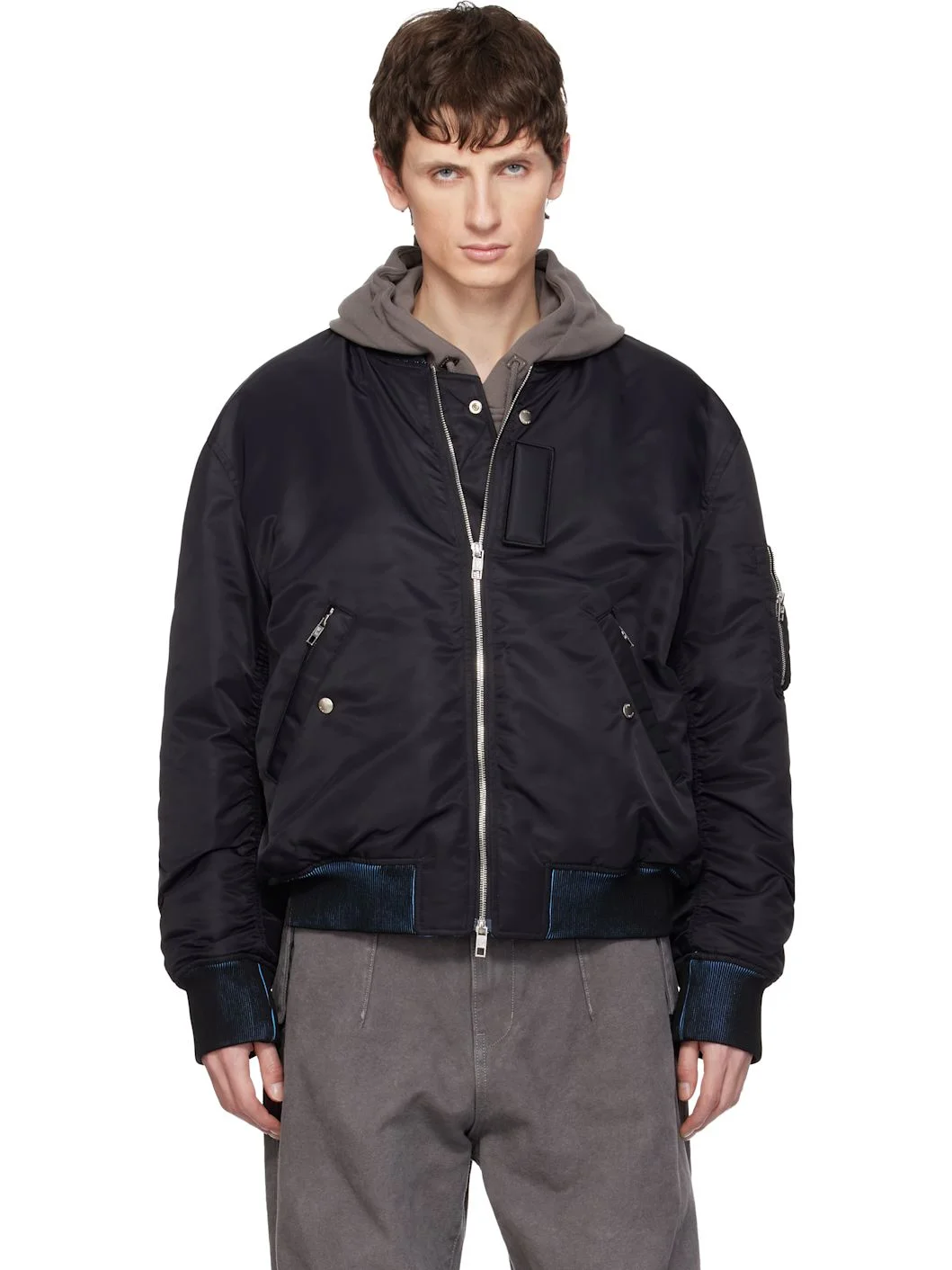 Black Back Logo MA-1 Bomber Jacket - 1