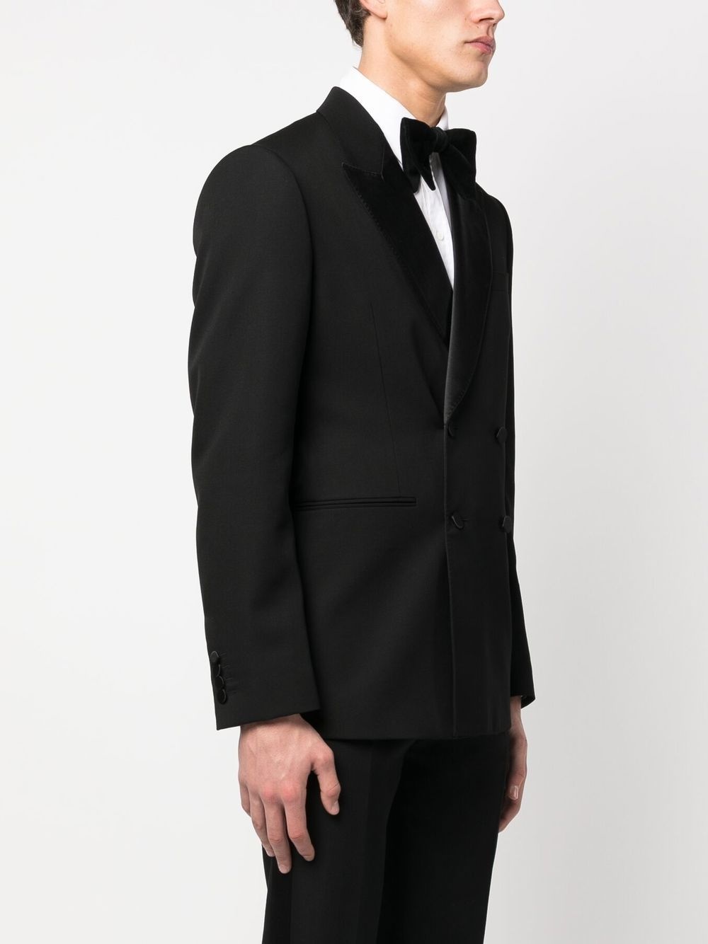 double-breasted wool dinner jacket - 3