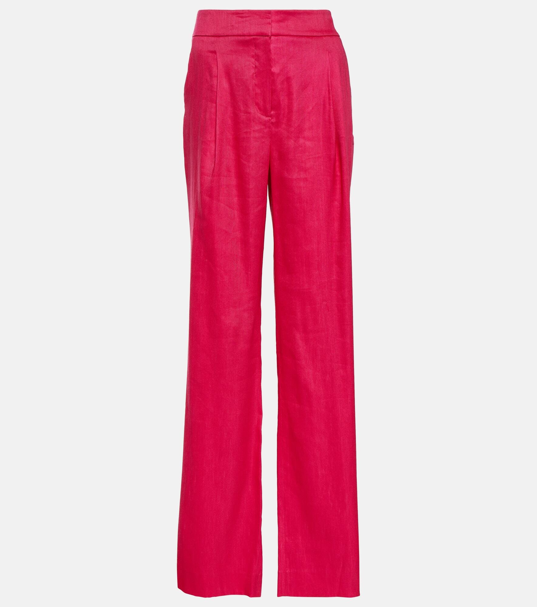 Robinne wide-leg linen-blend pants - 1