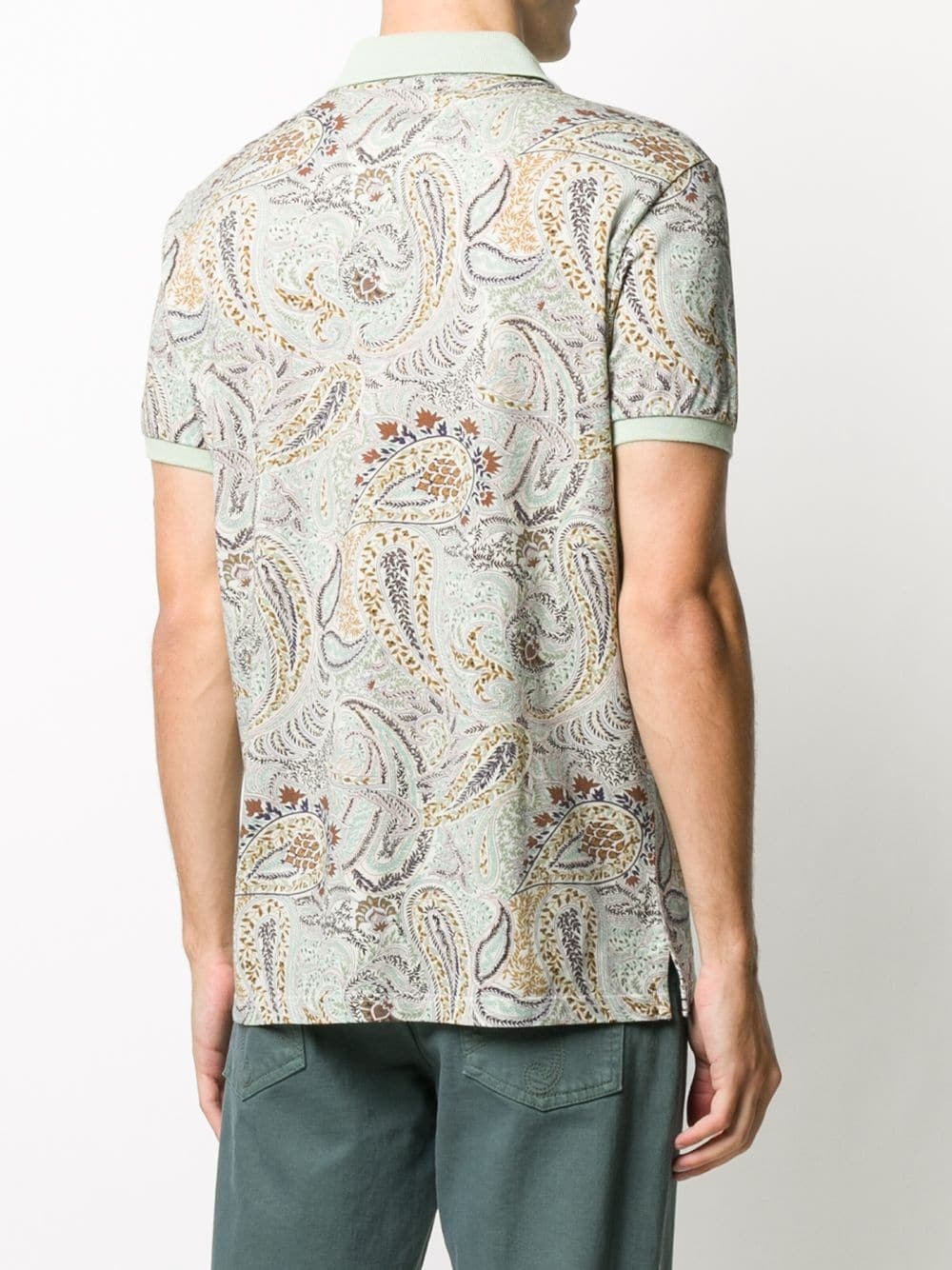 paisley print cotton polo shirt - 4