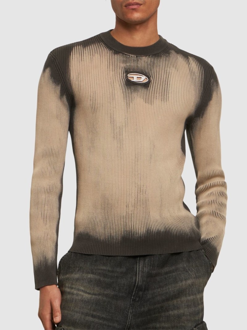 Oval-D slim cotton blend knit sweater - 3
