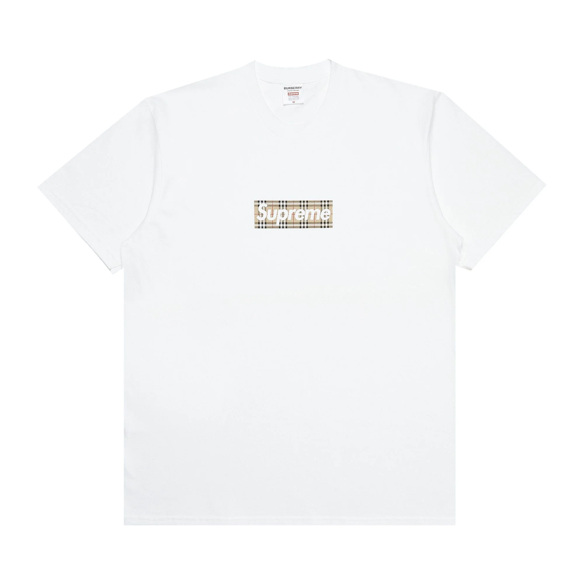 Supreme x Burberry Box Logo Tee 'White' - 1
