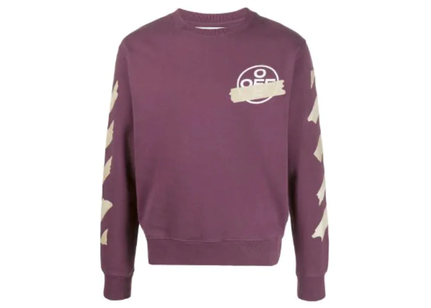 OFF-WHITE Diagonal Tape Arrows Crew Sweatshirt Purple - 1
