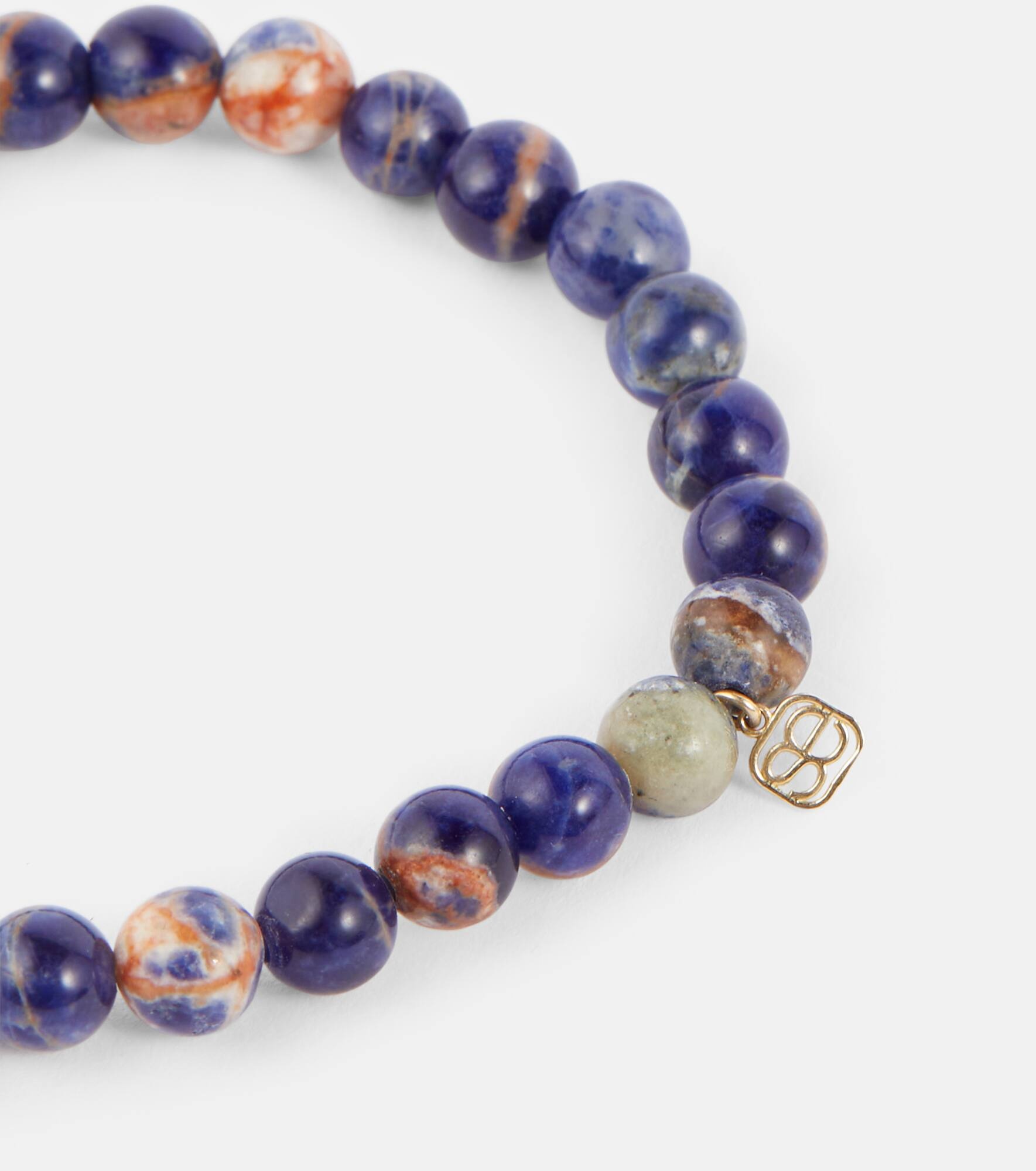 14kt gold beaded bracelet with sapphires and sodalite - 4
