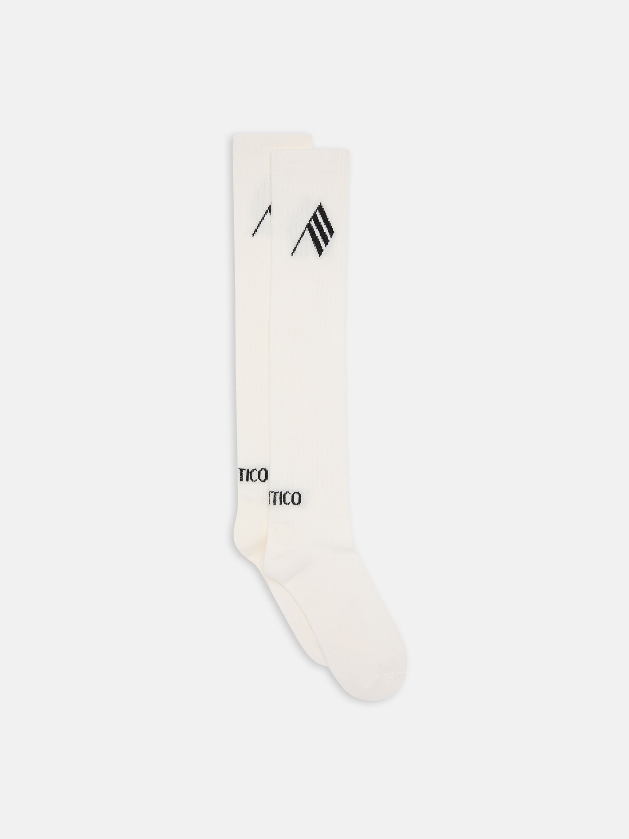 WHITE AND BLACK LONG LENGTH SOCKS - 1