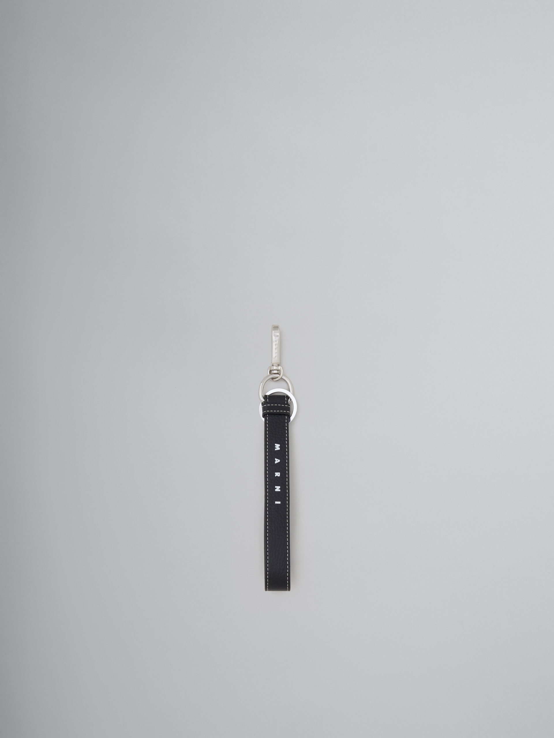 BLACK LEATHER KEYRING - 1