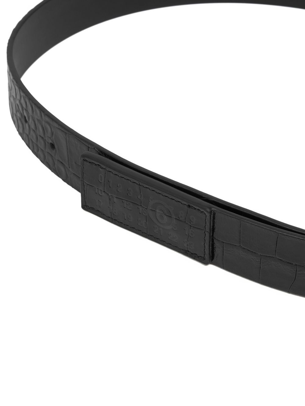 crocodile-effect leather belt - 2