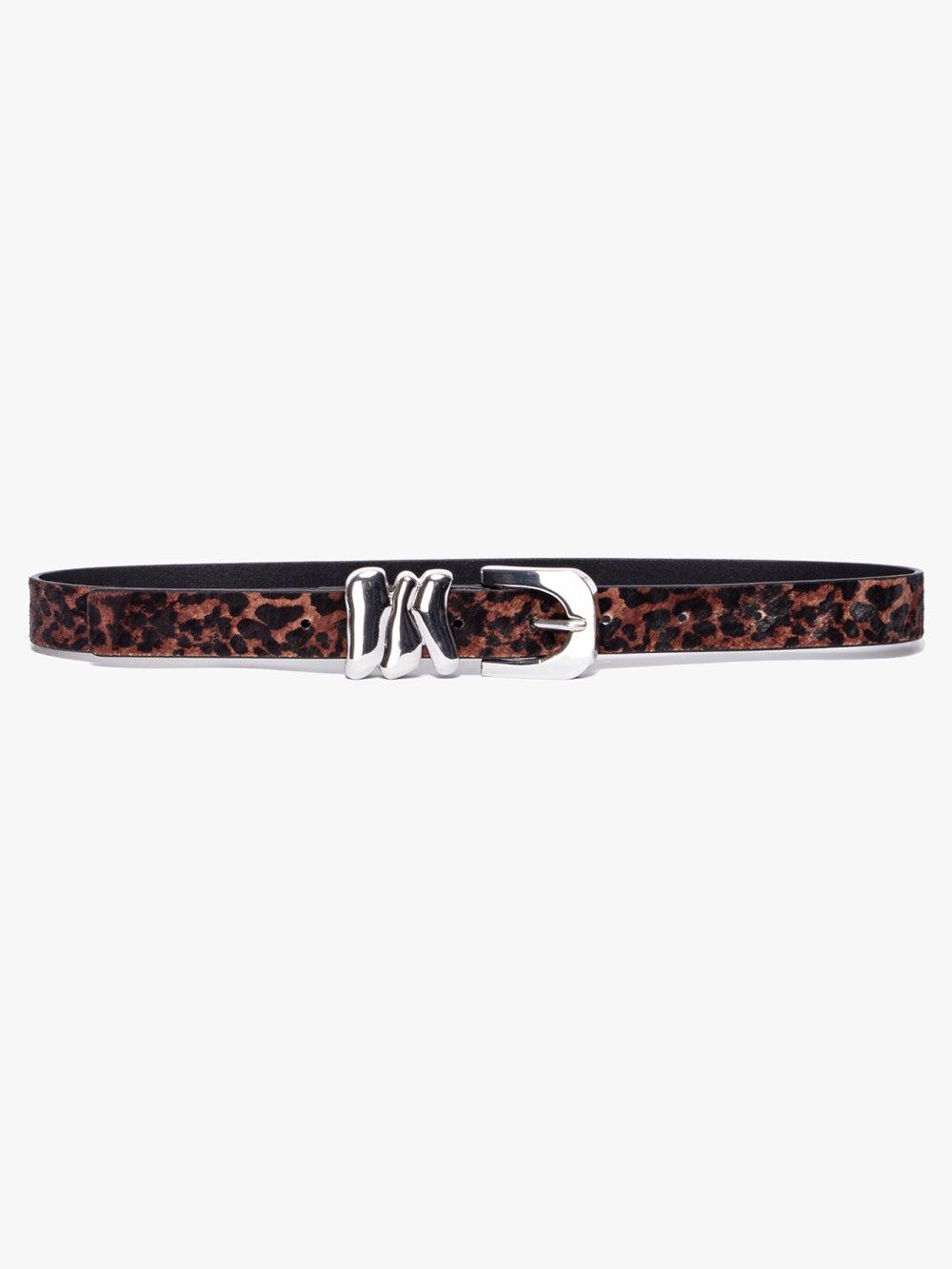 Organic Shape Tri Keeper Belt in Pony Hair - 1