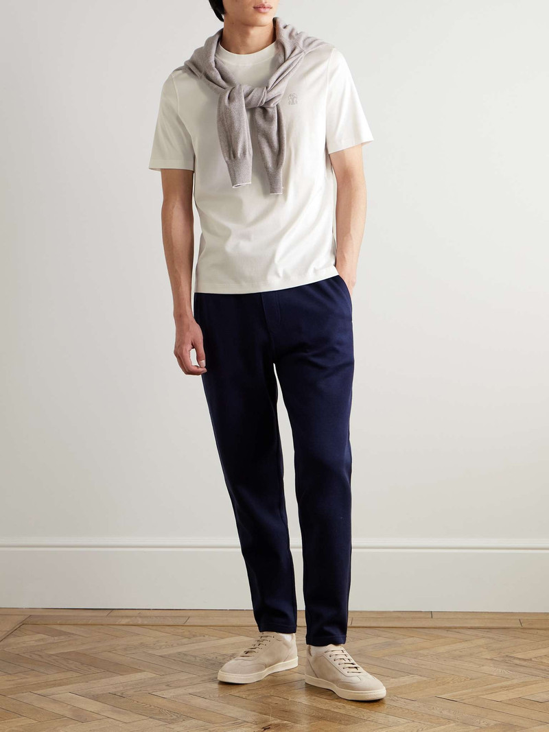 Brunello Cucinelli Layered Logo-Print Cotton-Jersey T-Shirt outlook