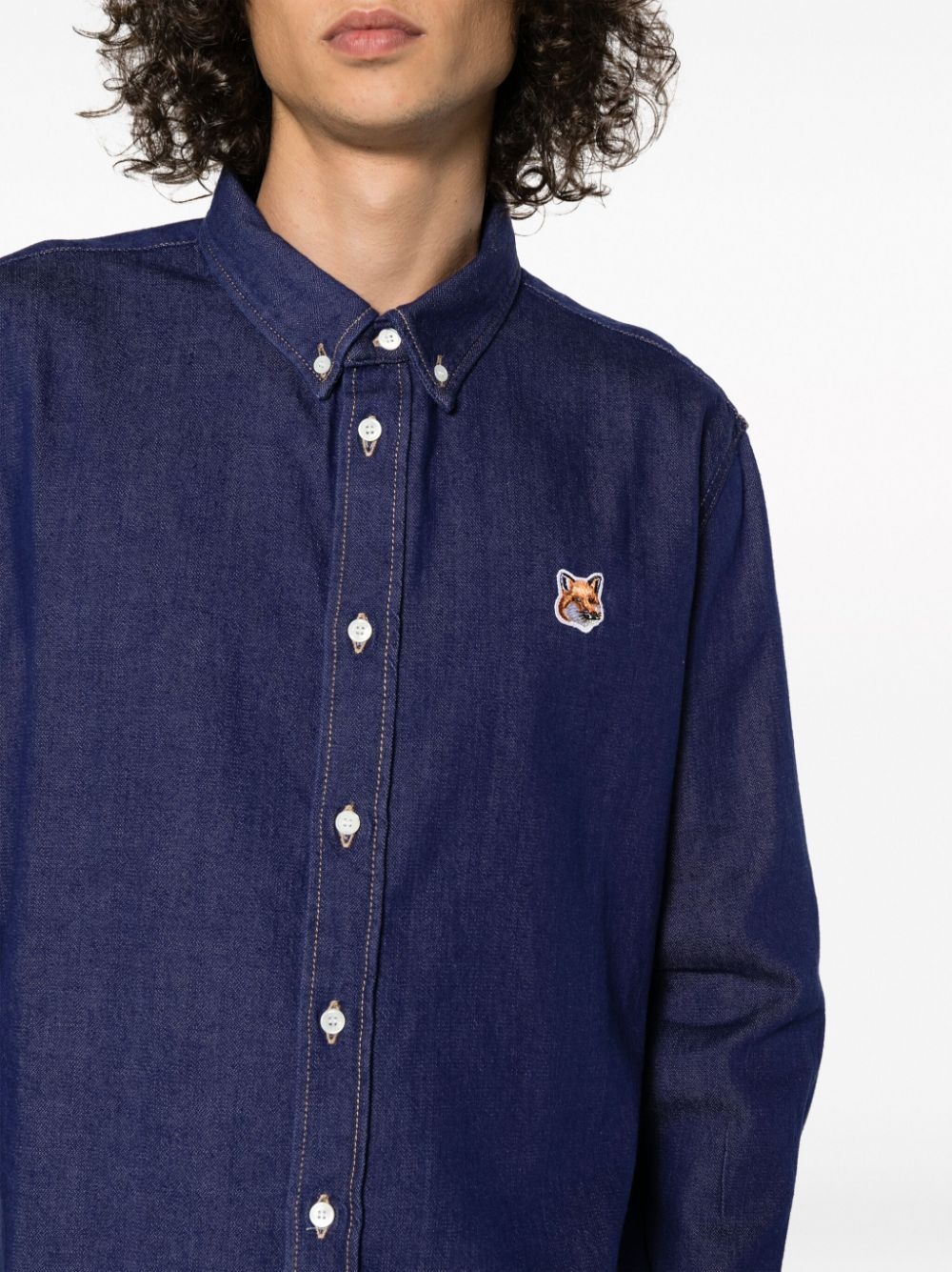 Fox Head-motif cotton shirt - 5