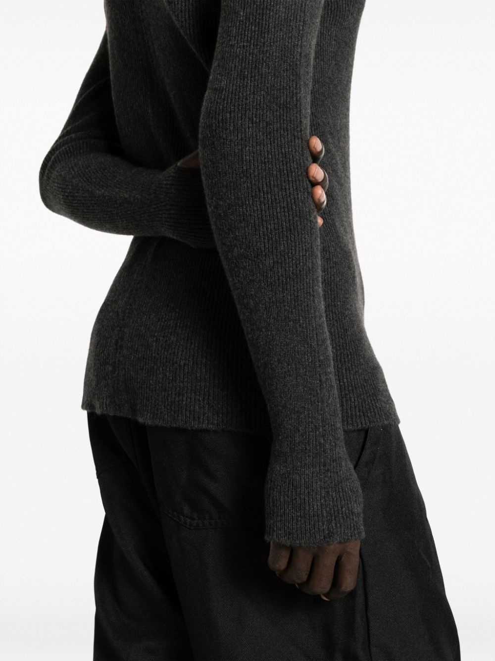 high-neck ribbed-knit jumper - 5