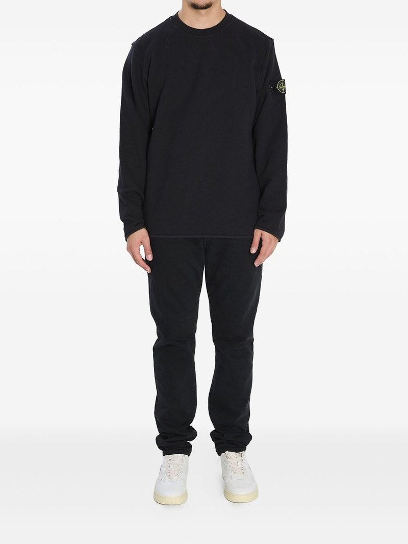 Stone Island logo-badge crew-neck sweatshirt outlook