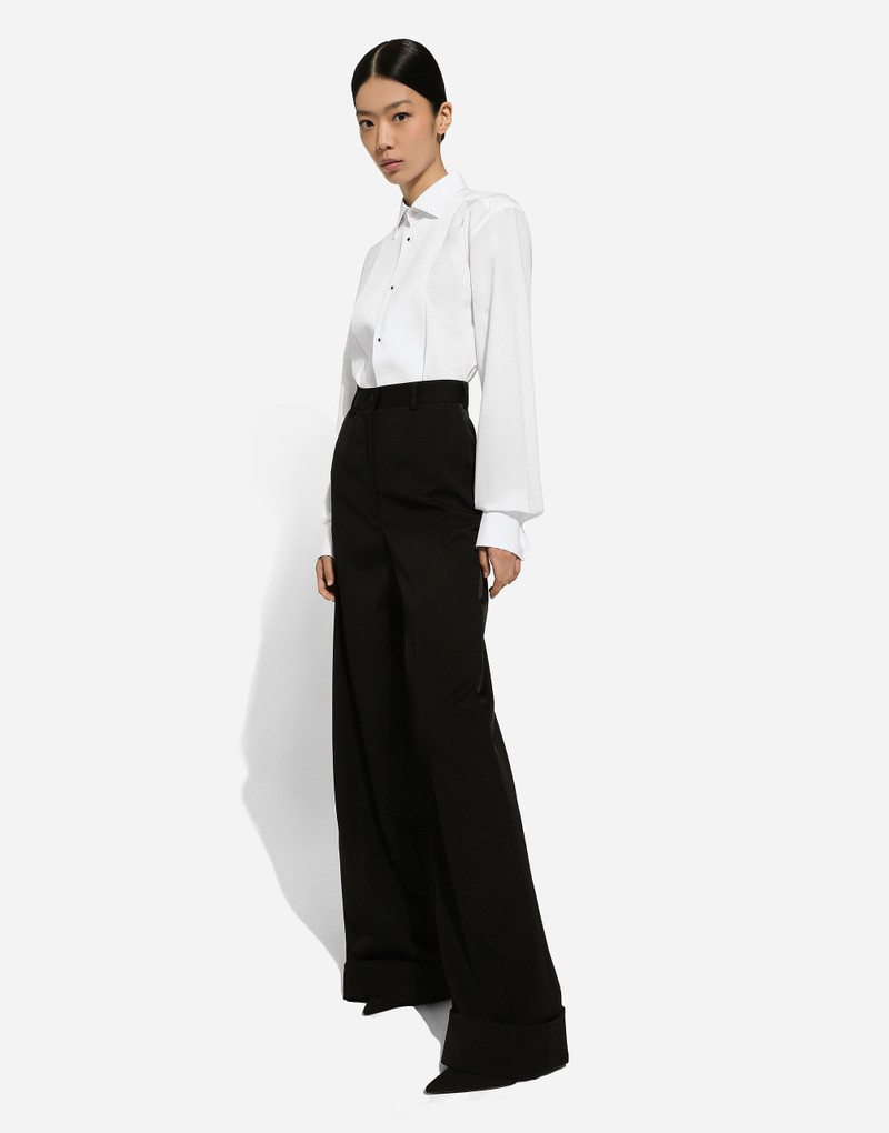 Cotton tuxedo shirt with piqué shirt front 8