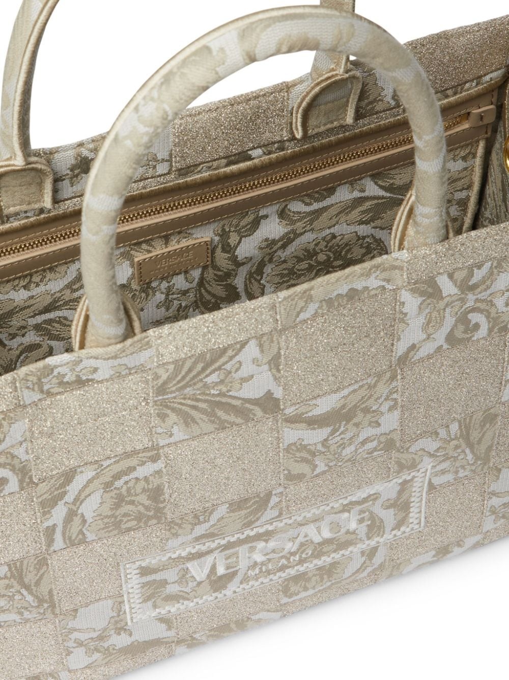 Athena Barocco-jacquard tote bag - 5