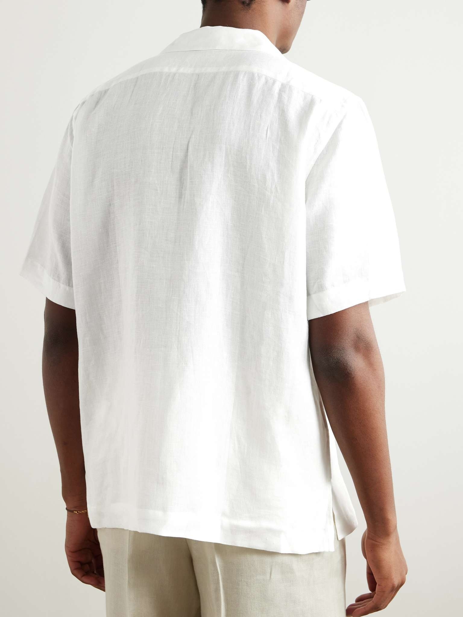 Convertible-Collar Linen Shirt - 3
